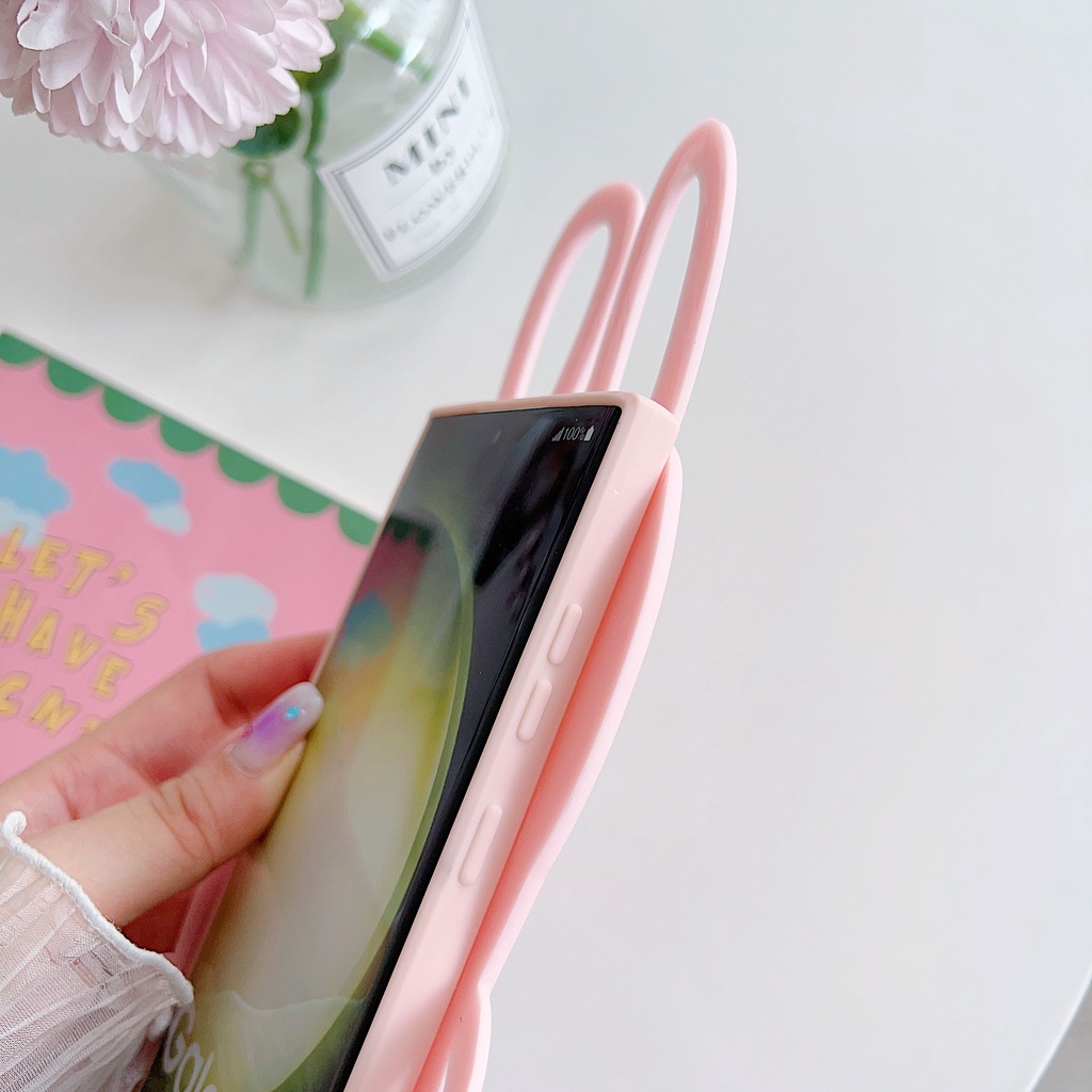 Samsung a14 a23 a72 a50s a30 a33 a53 a54 a13 a12 a22 a42 a52 a20 a71 a82 a20 a41 a73 a32 a21s a10s a51 thiết kế độc đáo thời trang vỏ điện thoại pink bunny nắp chống sốc silicon mềm