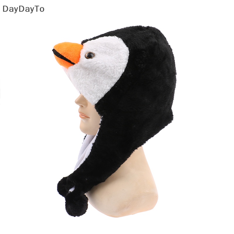 Daydayto phim hoạt hình động vật chim cánh cụt linh vật sang trọng ấm áp mũ ấm 1pc.