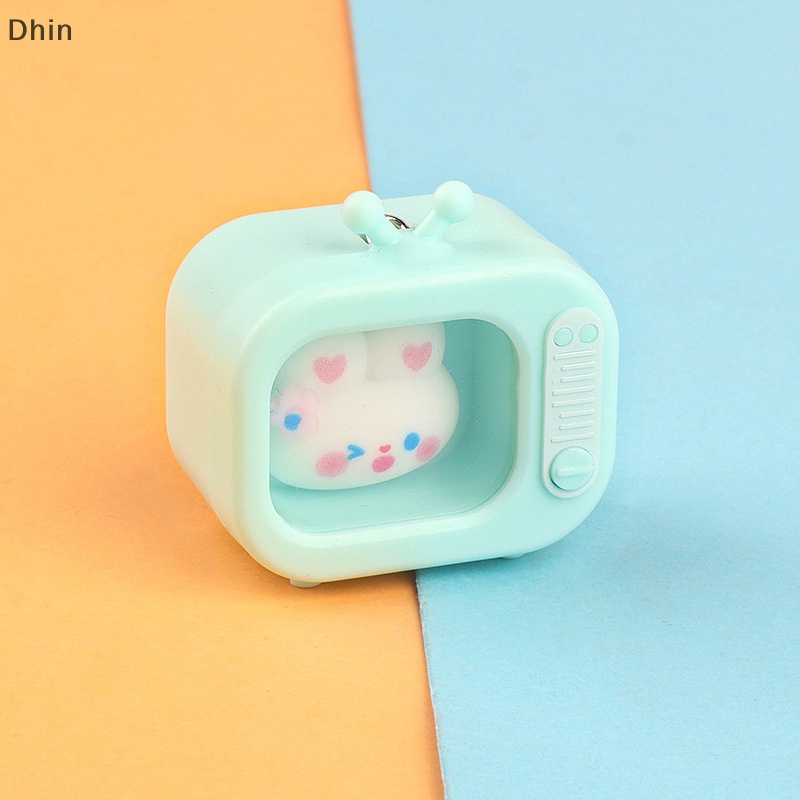 Nhà búp bê trang trí nhỏ móc khóa tv phát sáng dễ thương túi đèn ngủ nhỏ treo trang trí cod