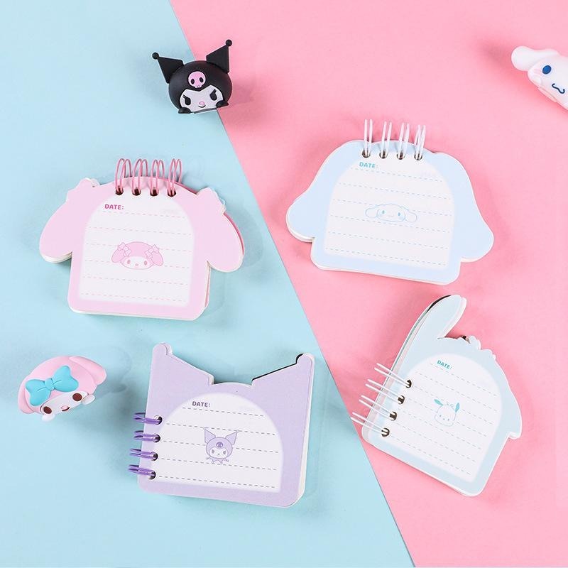 Kawaii dễ thương sanrio mini memo note book phim hoạt hình notepad di động kuromi mymelody cinnamoroll coil book sách dòng ngang trang màu món quà giáng sinh cho trẻ em