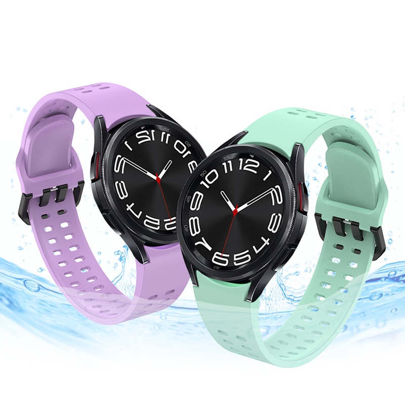Dây Đeo Silicon Thoáng Khí 20mm 45mm 40 / 44mm Cho Đồng Hồ Thông Minh samsung galaxy watch 6 classic 43 / 47mm 40 / 44mm