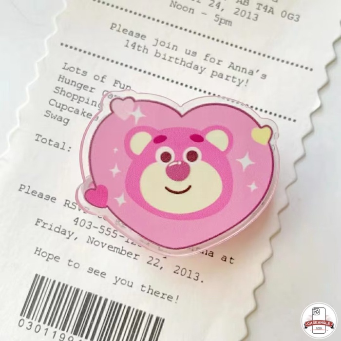 Thời trang phim hoạt hình dễ thương sáng tạo vui nhộn gấu dâu giá đỡ điện thoại trái tim tình yêu đáng yêu lotso giá đỡ điện thoại universal scalable