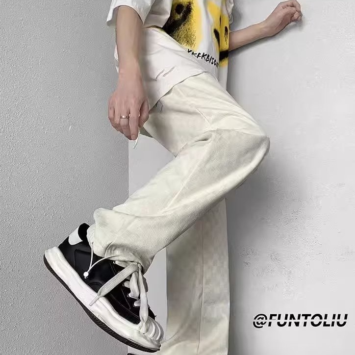 Quần Dài Họa Tiết Sọc Caro Phong Cách vintage Thời Trang Mùa Hè