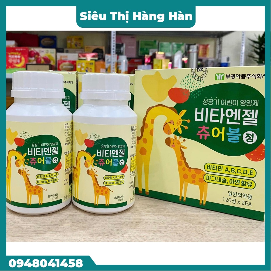 Kẹo Canxi Tăng Chiều Cao HÀN QUỐC Dùng Cho Trẻ Em Từ 3 Đến 15 Tuổi Hộp 2 lọ x120 viên