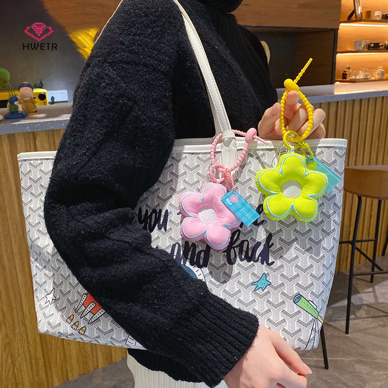 Hwetr thời trang nhồi bông móc khóa mặt dây chuyền túi charm hoa phụ kiện túi xách đồ trang trí dễ thương dây buộc xe móc chìa khóa mới