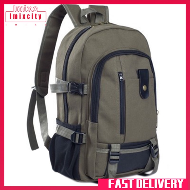 Imixcity nam nhiều túi đi bộ đường dài ngoài trời ba lô vải túi du lịch thông thường high-capacity satchel schoolbag