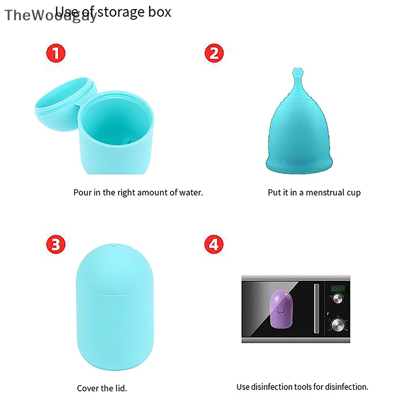 Thewoodgay portable menstrual cup storage case leak-proof vệ sinh kinh nguyệt cho phụ nữ sản phẩm nữ tính giá đỡ tiệt trùng silicone có thể tái sử dụng en