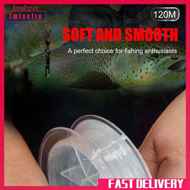 Dây câu cá bằng sợi carbon imixcity 120m 4.13-34.32lb nhiều màu dây câu cá lure chống mài mòn siêu mạnh