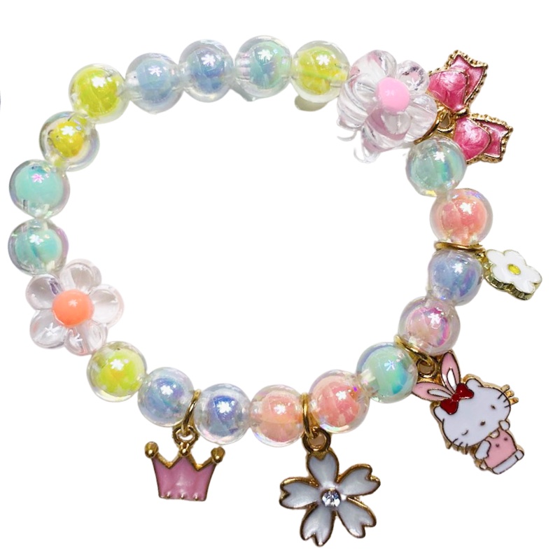 Phụ kiện trẻ em thời trang kuromi hello kitty giai điệu phim hoạt hình hoa nhiều màu hạt vòng tay trẻ em