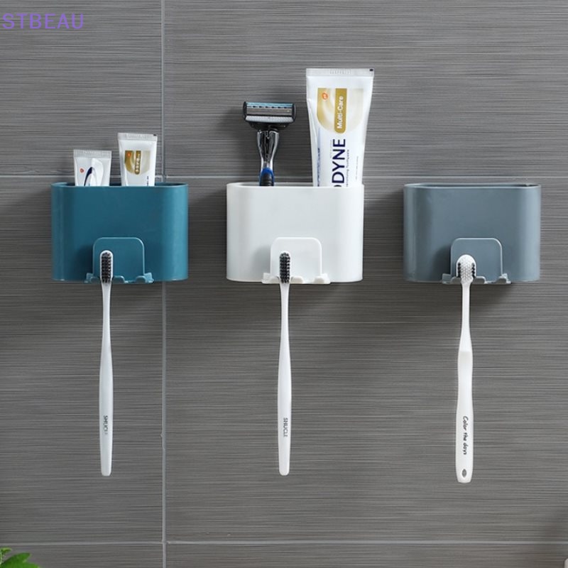 Giá đỡ bàn chải đánh răng punch-free wall-mounted shaver toothpaste mouthwash cup rack mme