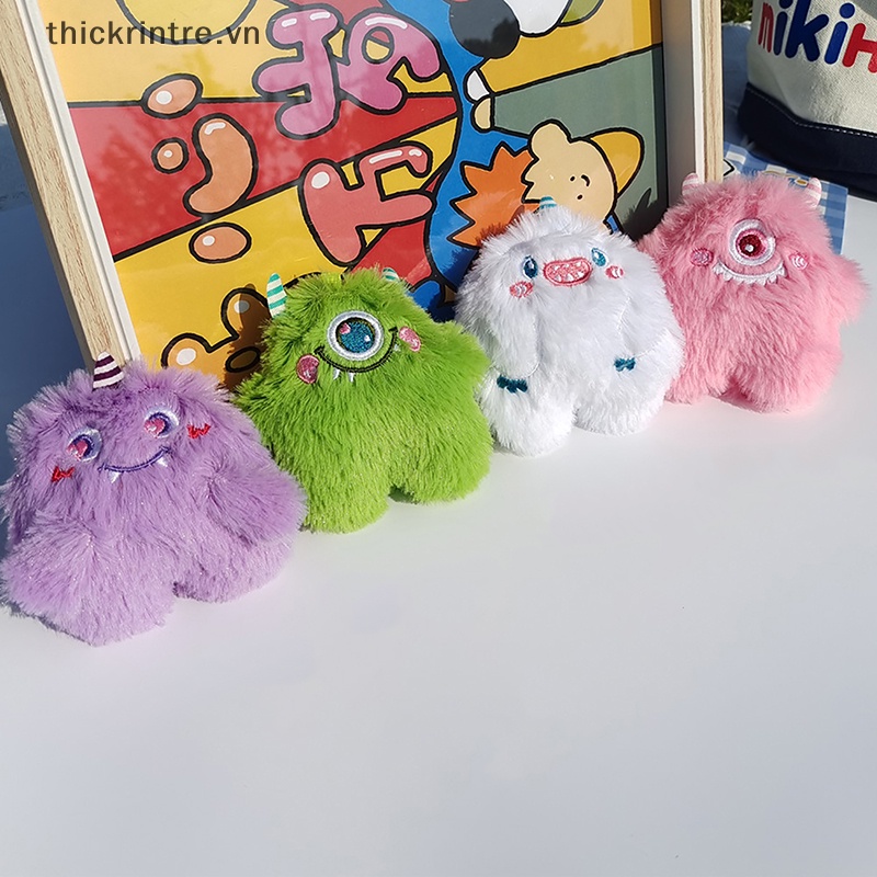 Thi dễ thương sang trọng quái vật nhỏ móc khóa phim hoạt hình búp bê đồ chơi mặt dây chuyền chìa khóa túi trang trí móc chìa khóa xe trẻ em quà tặng phụ kiện vn
