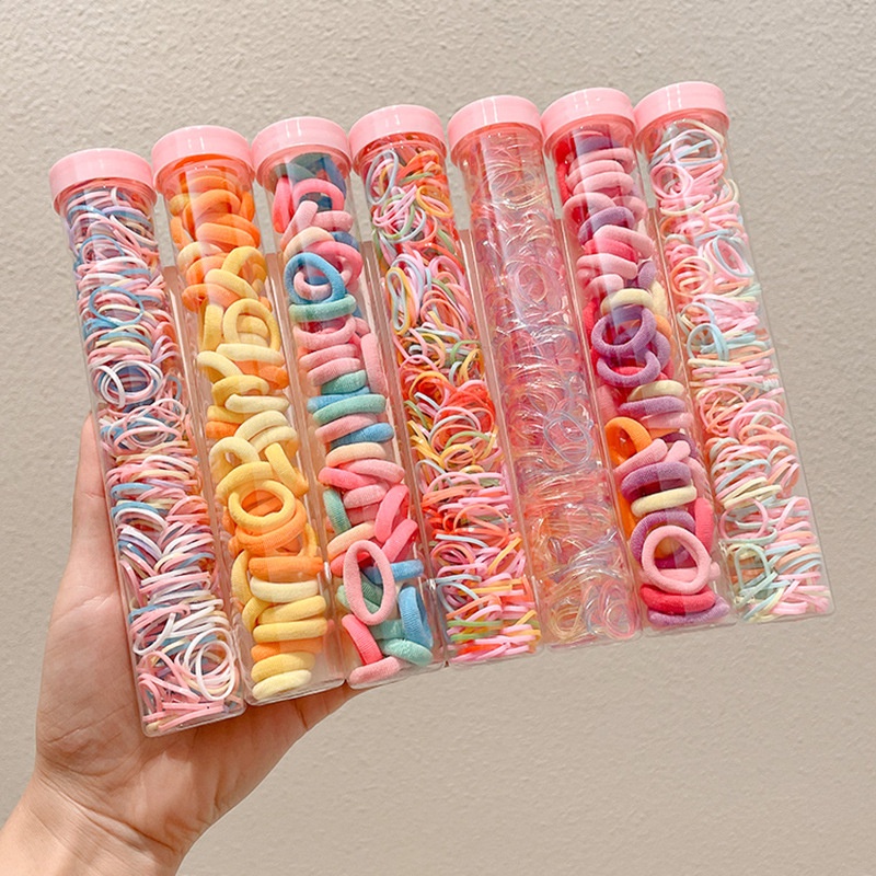 Dây Buộc Tóc Màu macaron Nhỏ Xinh Không Làm Đau Tóc Cho Bé Gái