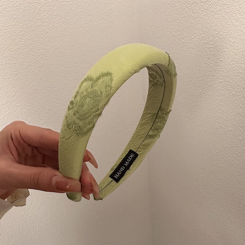 Băng Đô Cài Tóc Vải Jacquard Họa Tiết Hoa Phong Cách Hàn Quốc Cổ Điển Chất Lượng Cao