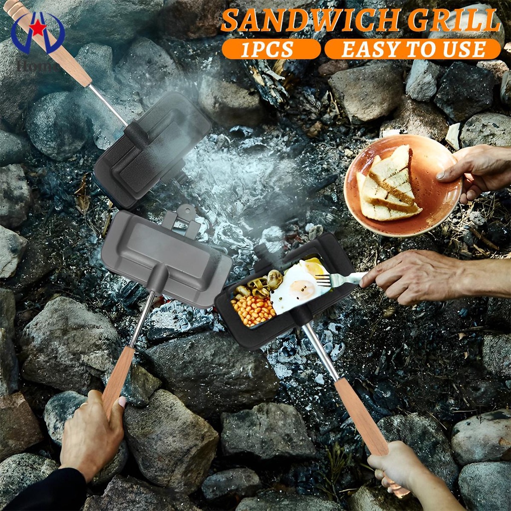 Chảo Nướng Bánh Sandwich Hai Mặt Chống Dính Có Tay Cầm Tiện Lợi Dkc4136