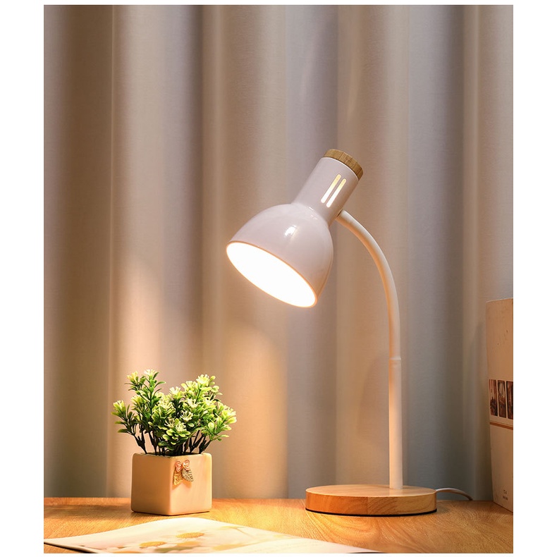 Đèn Học Đế Gỗ Để Bàn Dùng Bóng Đèn LED Bulb  Chống Cận Thị cao cấp phong cách Hàn Quốc hiện đại Rạng Đông chính hãng