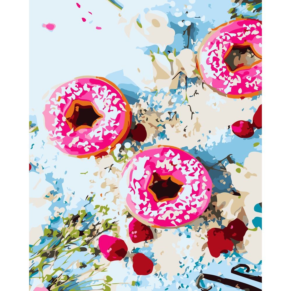 Tranh Sơn Dầu Trang Trí Hình Bánh Donut 20553 40x50cm