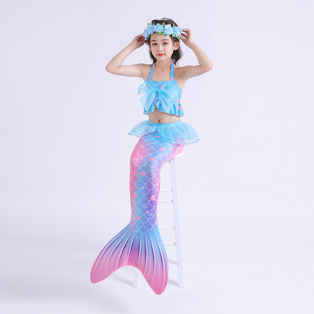 Bộ Đồ Bơi Ba Mảnh Đuôi Cá Xinh Xắn Cho Bé Gái