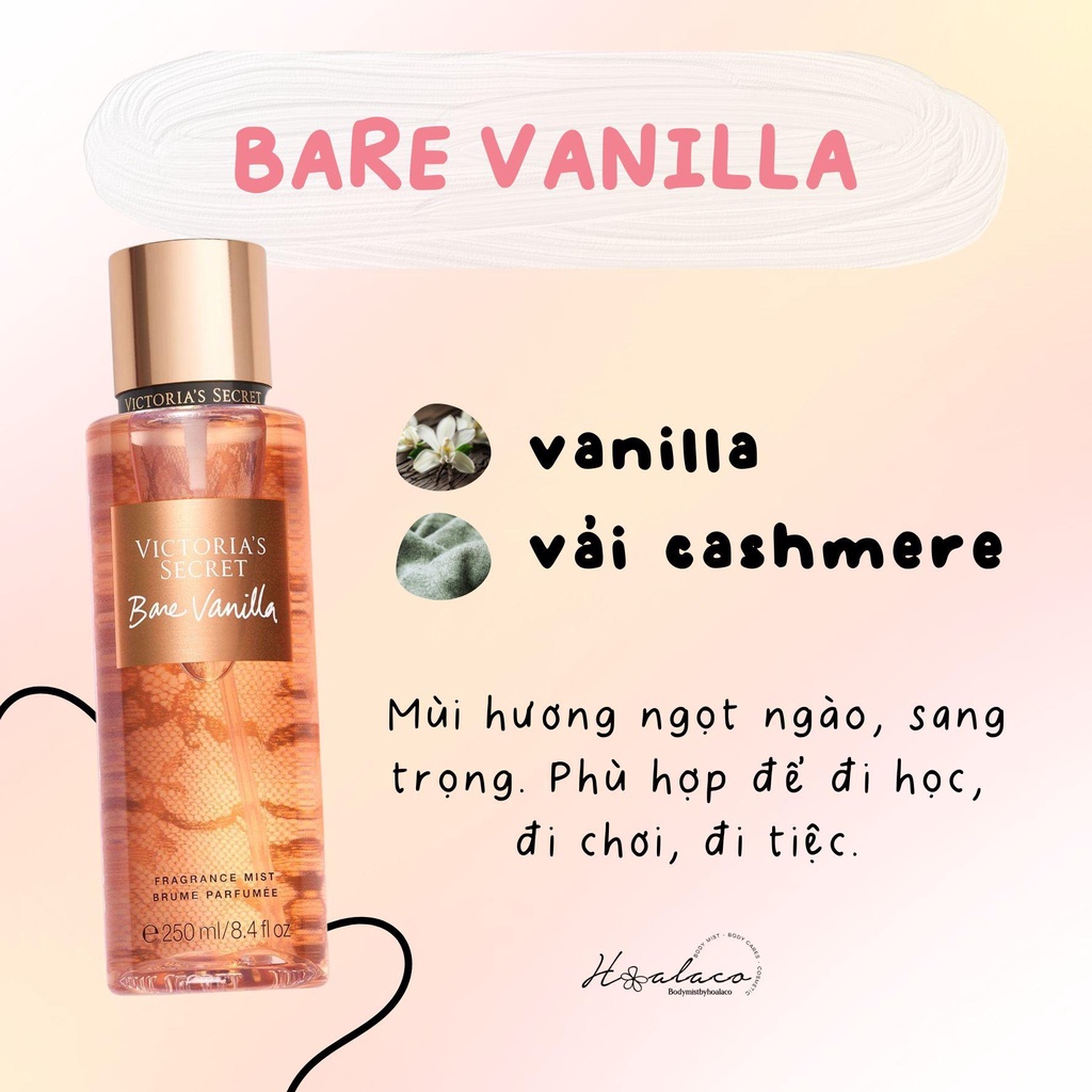 XỊT THƠM TOÀN THÂN BODY MIST VICTORIA'S SECRET - BARE VANILLA