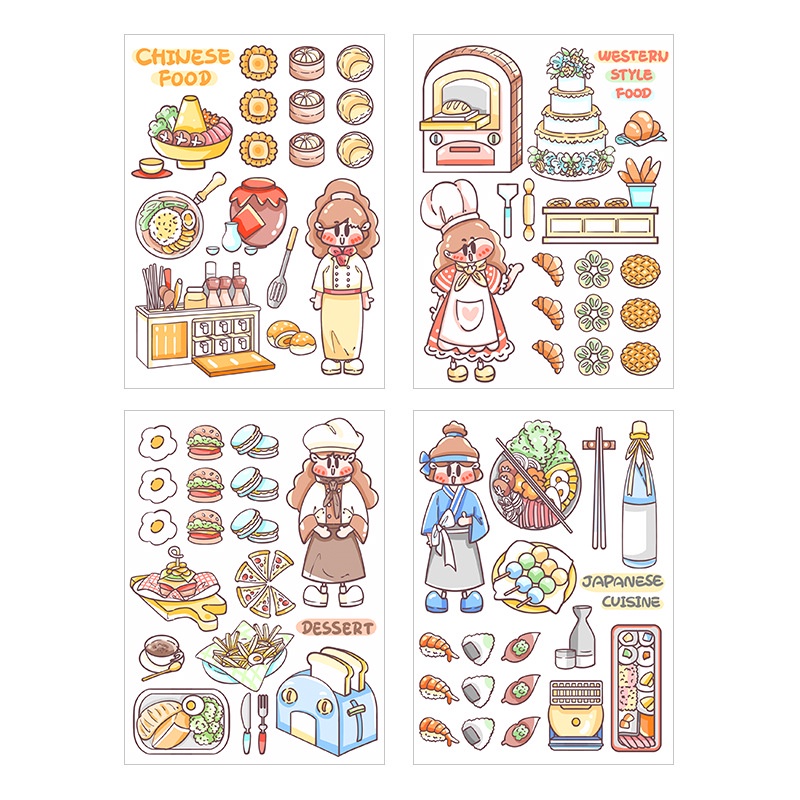 Miếng Dán Trang Trí Sổ Tay Nhật Ký Hình Hoạt Hình Xia Yanzi Dễ Thương