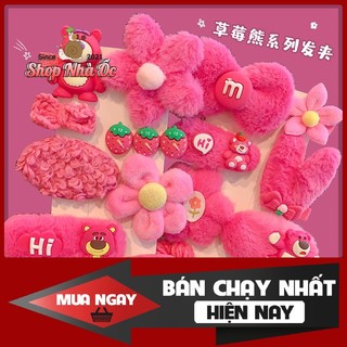 Kẹp tóc hình gấu dâu tây dễ thương cho bé gái.