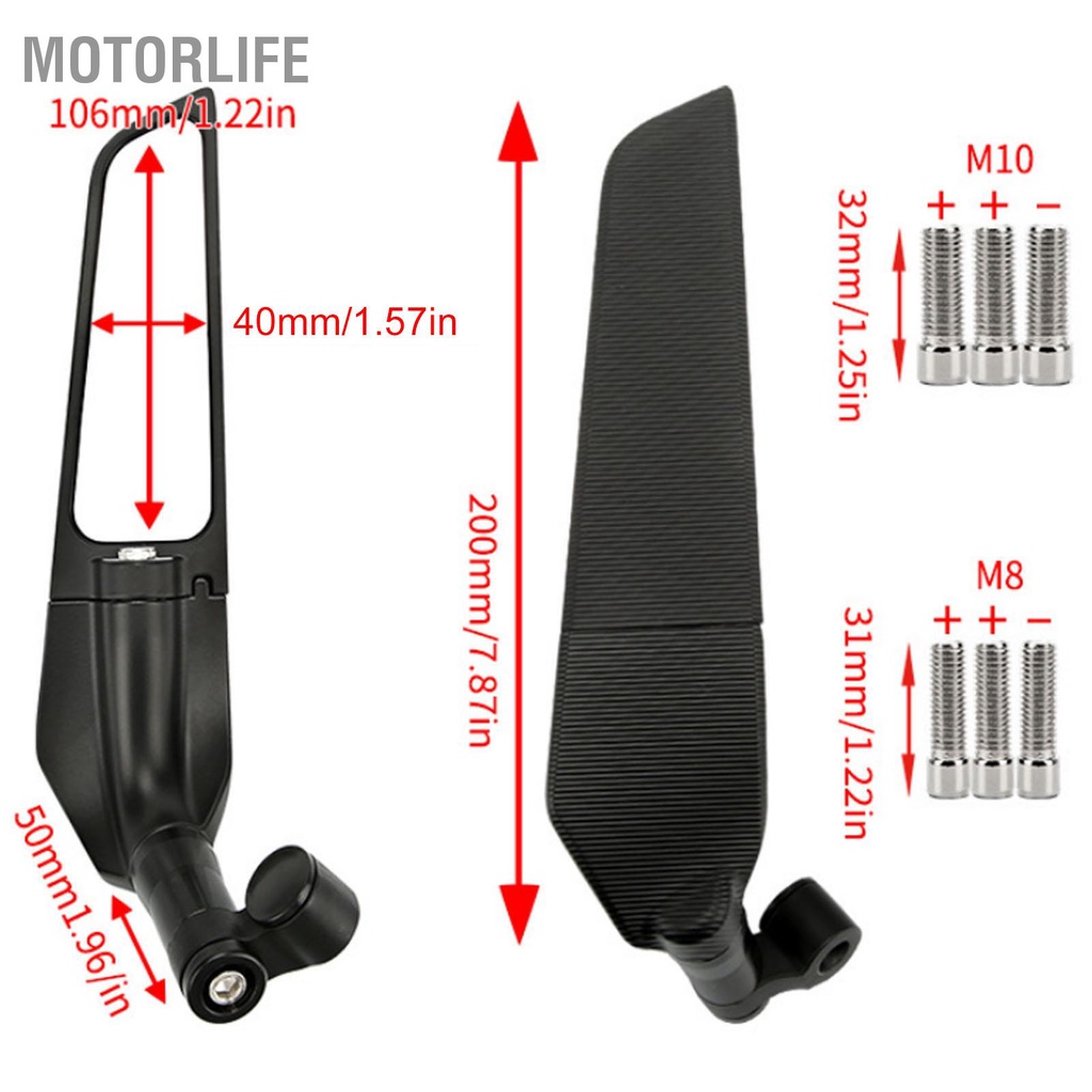 Motorlife 2 Chiếc Xe Máy Cánh Gương Tay Lái Có Thể Điều Chỉnh Chiếu Hậu Thay Thế Cho S1000RR 2015 ‑ 2021