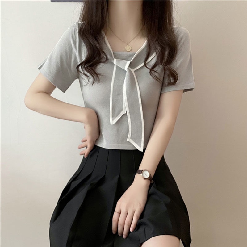 Áo Thun Thiết Kế Mỏng Phong Cách Preppy Thời Trang Mùa Hè Hàng Mới 2023