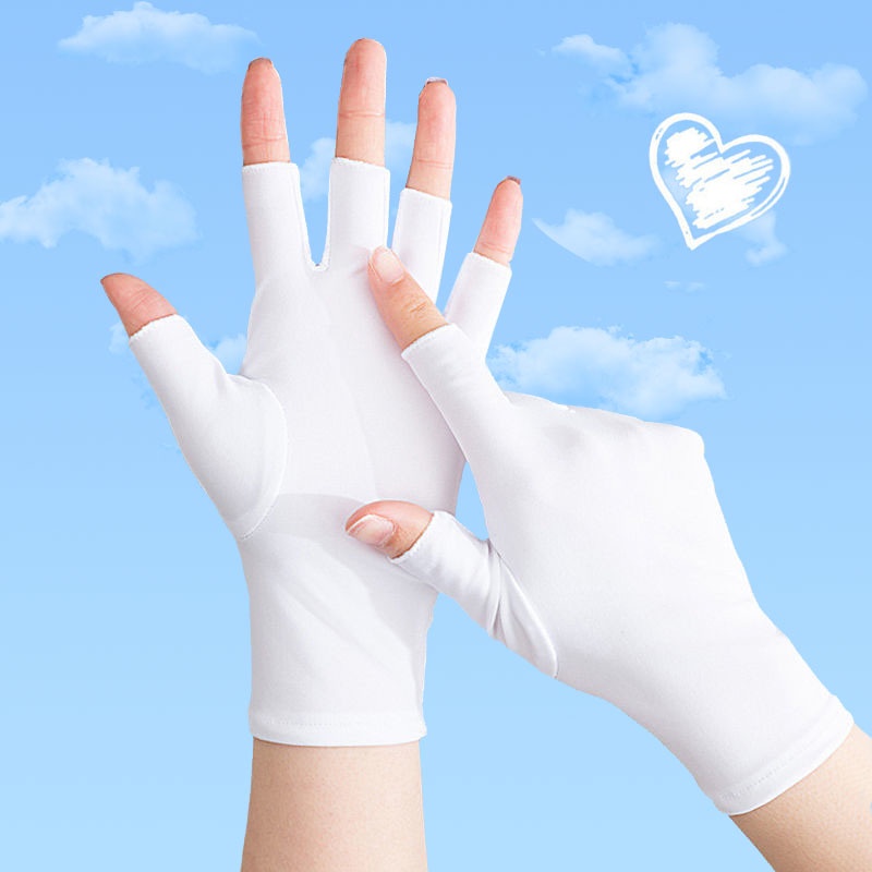 Găng Tay Hở Ngón Chống Nắng Thoáng Khí Thời Trang