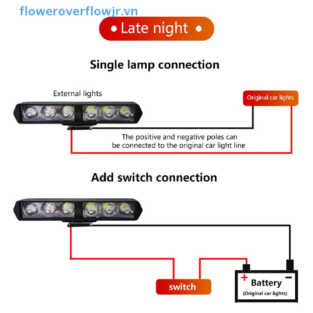 Đèn Pha DRL 6LED Độ Sáng Cao Chuyên Dụng Cho Xe Mô Tô