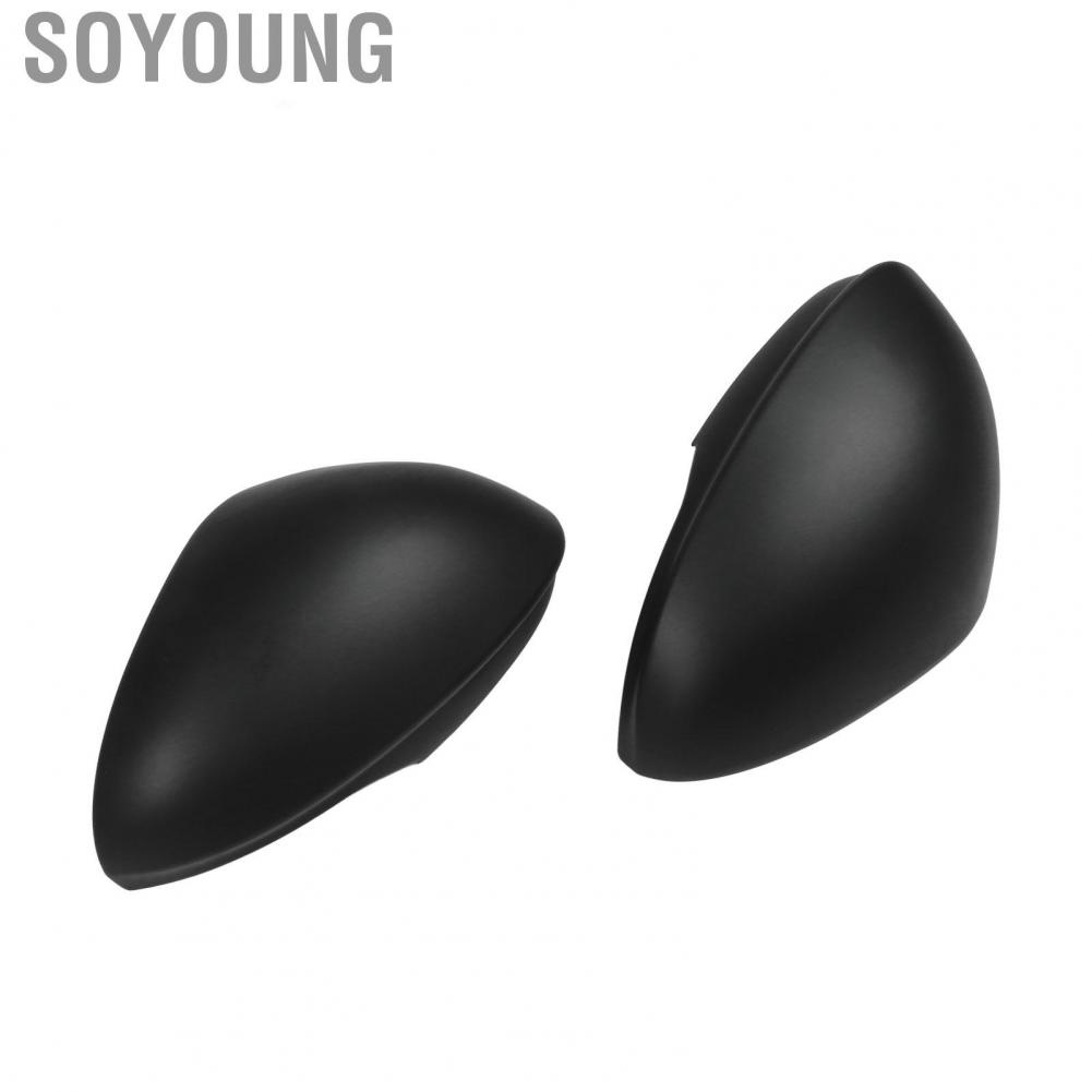 Soyoung Exterior Mirror Cover Protector  Rearview Decoration Impact Proof Crack Durable Easy Installation Matte Black for Car