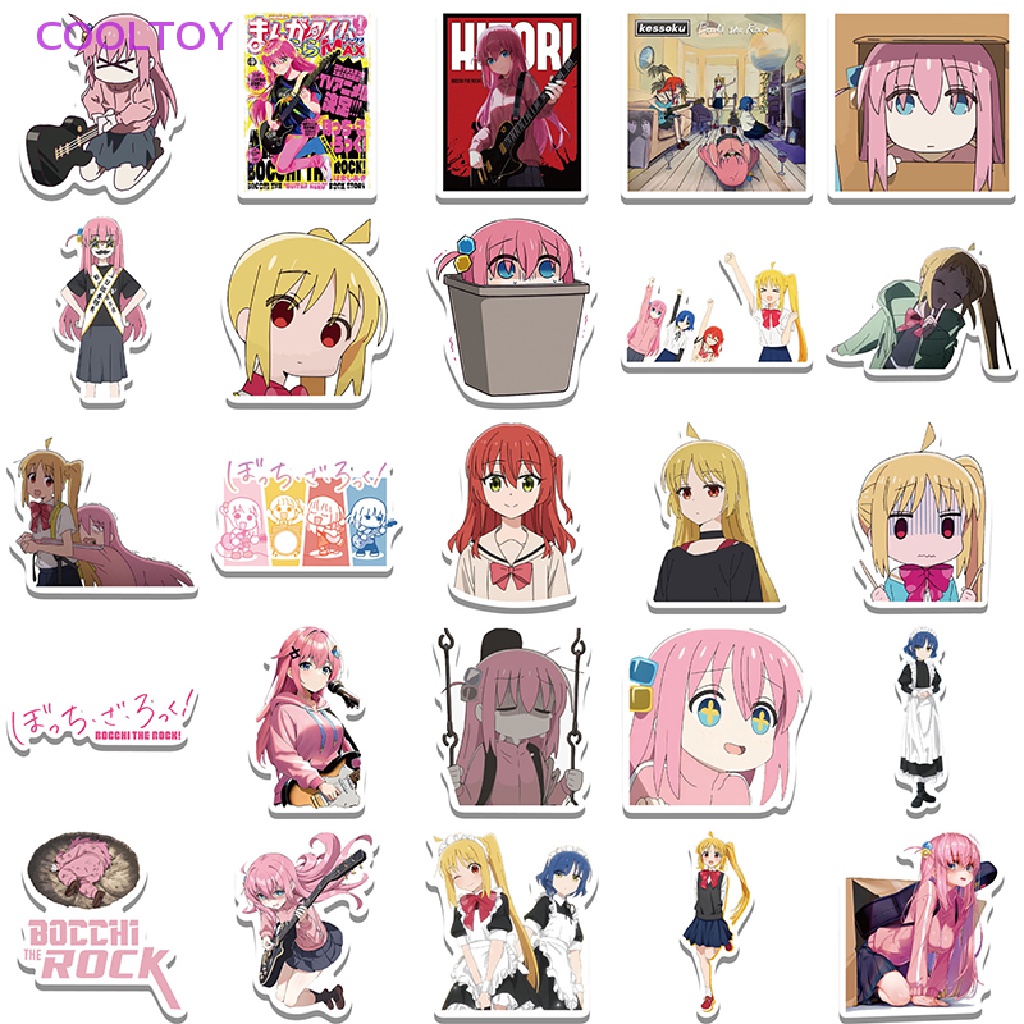 Cooltoy 50 Chiếc Kawaii BOCCHI THE ROCK! Miếng Dán Trang Trí Điện Thoại / Laptop Vali Ván Trượt Chống Thấm Nước Hình Anime Dễ Thương DIY