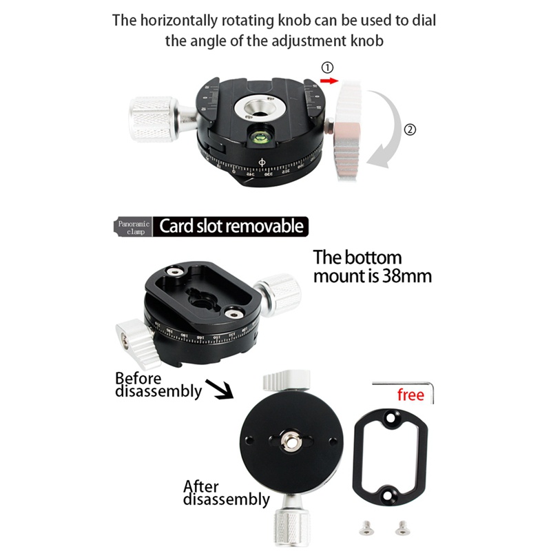 Kẹp Gắn Máy Ảnh Mini Xoay 360 Độ Tháo Lắp Nhanh Cho Arca Swiss Point