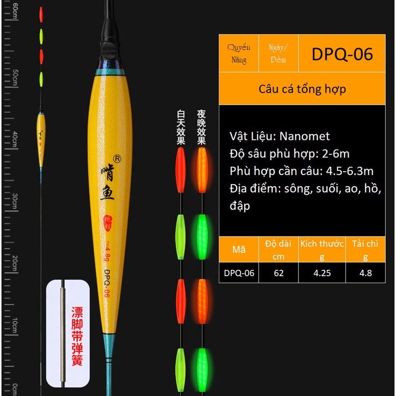 Phao Câu Đài Ngày Đêm , Phao Hố Đấu Quyền Năng Chất Liệu Nanomet Cao Cấp