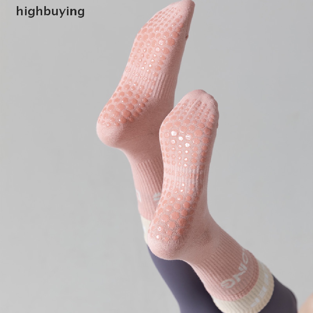 Hbvn Belle Vớ Cổ Trung Đôi Bằng Silicone Chống Trượt Tập Yoga / Nhảy Múa / Pilates Màu Tương Phản Cho Nữ