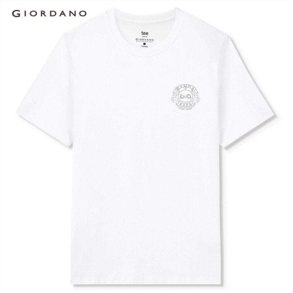 Áo thun nam GIORDANO 91092276 cotton tay ngắn cổ tròn in họa tiết thời trang