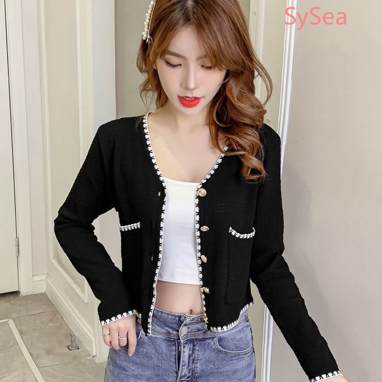 Áo Cardigan Dệt Kim Tay Dài Cổ Chữ V Phong Cách Thời Trang Hàn Quốc Dành Cho Nữ