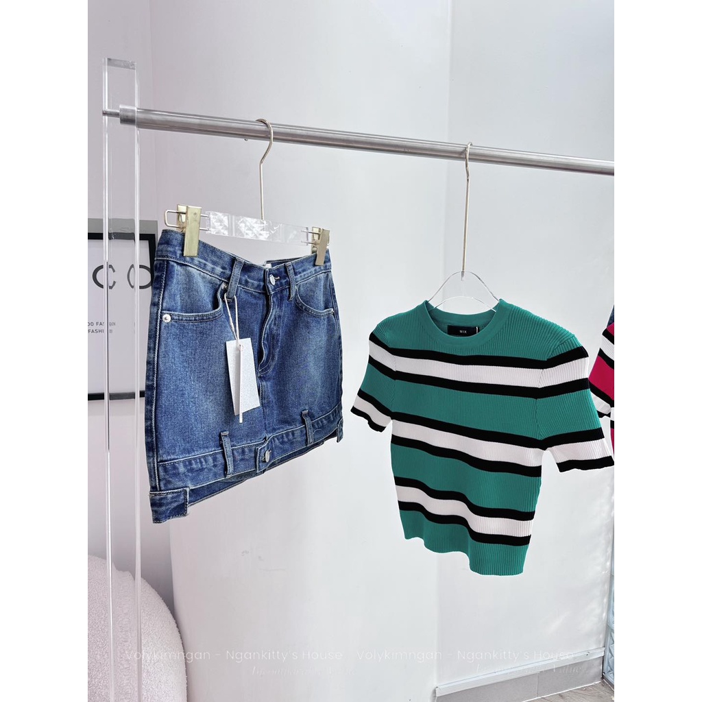 Áo len mon.te.gi sọc màu