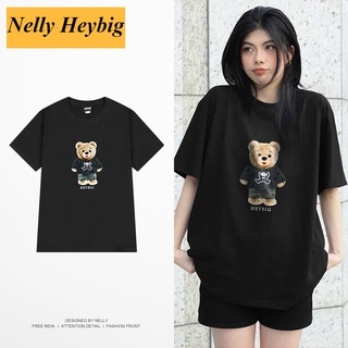 Áo Phông Nelly Heybig Đơn Giản Gấu Oversize Thiết Kế Nguyên Bản Áo Cặp Đôi Dễ Phối Rộng Rãi