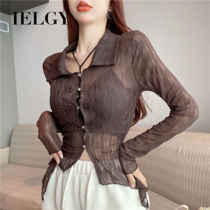 IELGY Áo Khoác cardigan Mỏng Dạng Ngắn Chống Nắng Thời Trang Cho Nữ