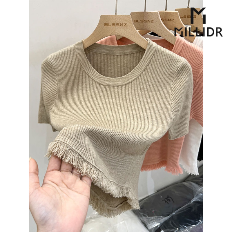 Áo Dệt Kim Tay Ngắn Thiết Kế Mới Thời Trang Mùa Hè Dành Cho Nữ