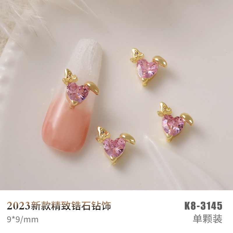 Charm thỏ đính đá trang trí móng dễ thương, phụ kiện nail