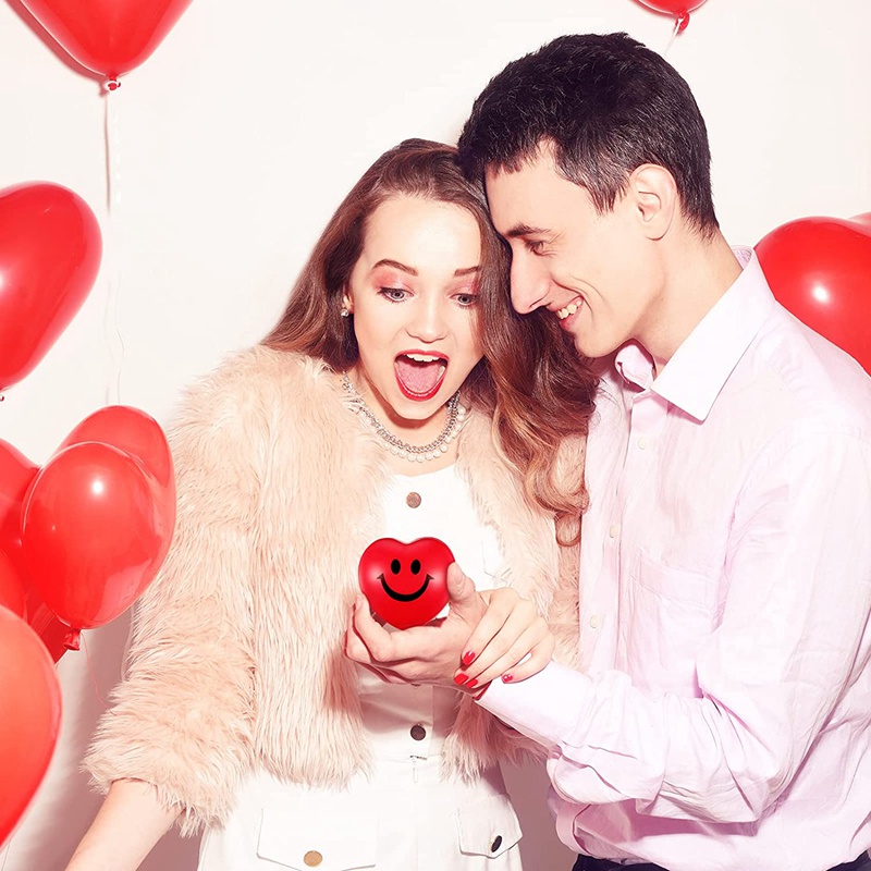 Set 12 Bóng Xốp Hình Trái Tim 2.75Inch Giúp Giảm Căng Thẳng