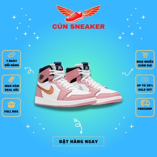 Giày thể thao Jordan JD1 cao cổ nữ màu hồng đen chuẩn sc Full Box - Giày Ulzzang Jordan nữ cổ cao đi học đi chơi