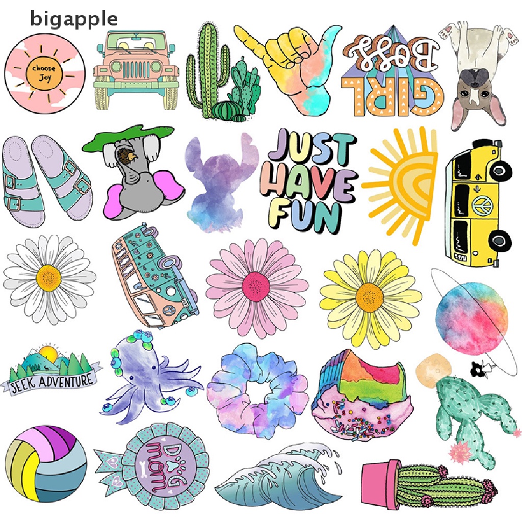 Set 50 Sticker Vsco Dán Trang Trí Điện Thoại Chống Thấm Nước