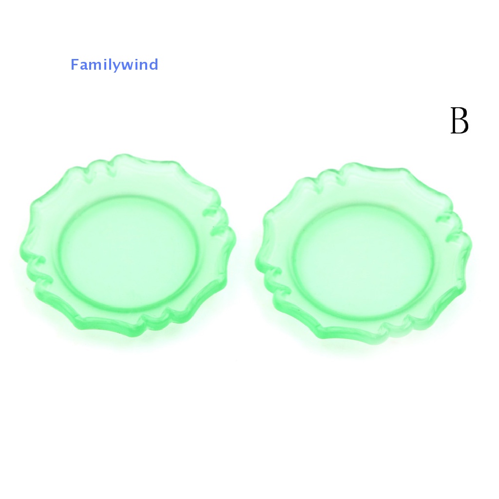 Set 2 Đĩa Tròn Màu Hồng Tỉ Lệ 1 / 12 Dùng Trang Trí Nhà Búp Bê Dụng Cụ Làm Đẹp Chất Lượng Cao