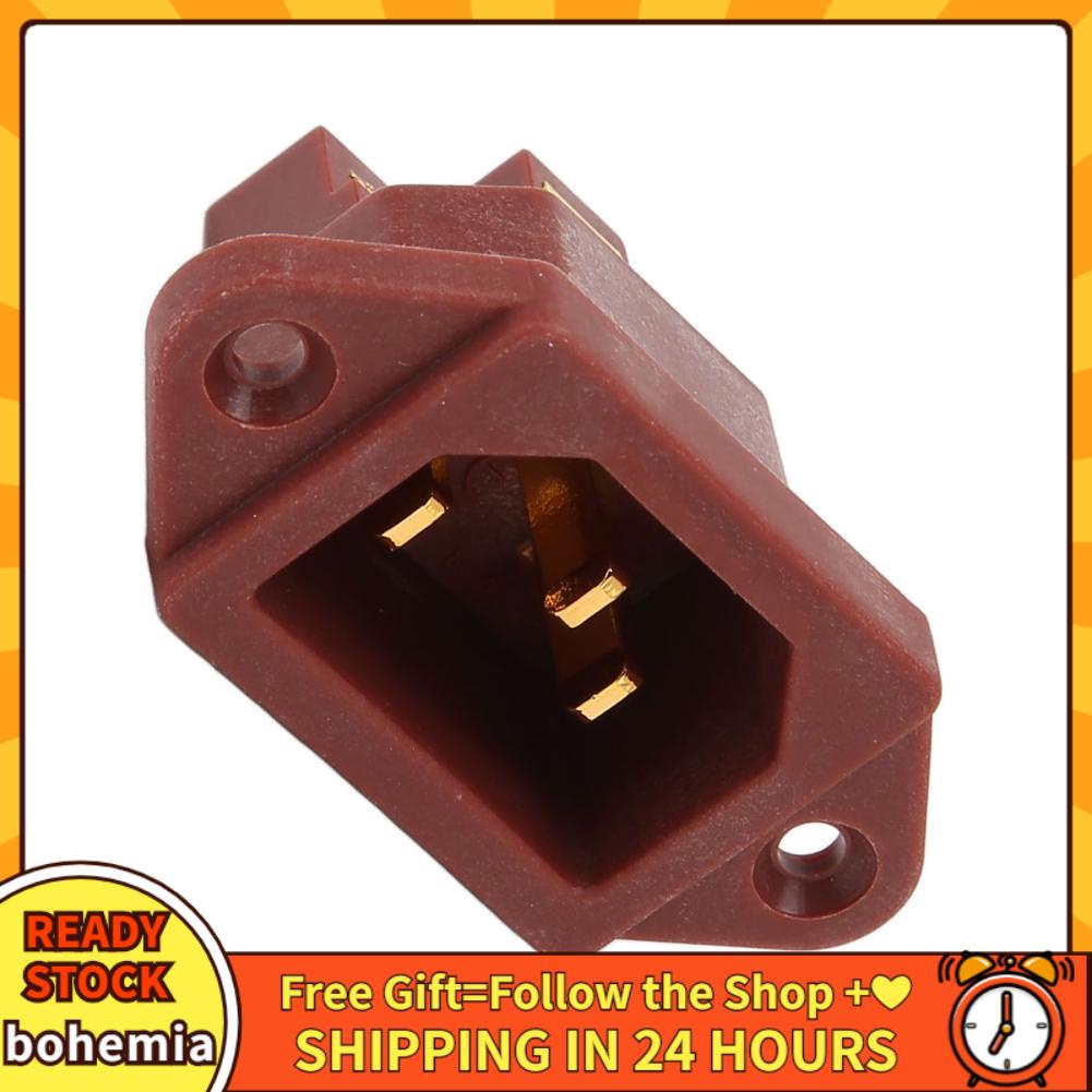 Bohemia IEC Power Connector Socket Pure Red Copper C14 Type AC Power Socket 100‑250V Reduce Signal Distortion for CD Player for Professional Sound Accessories