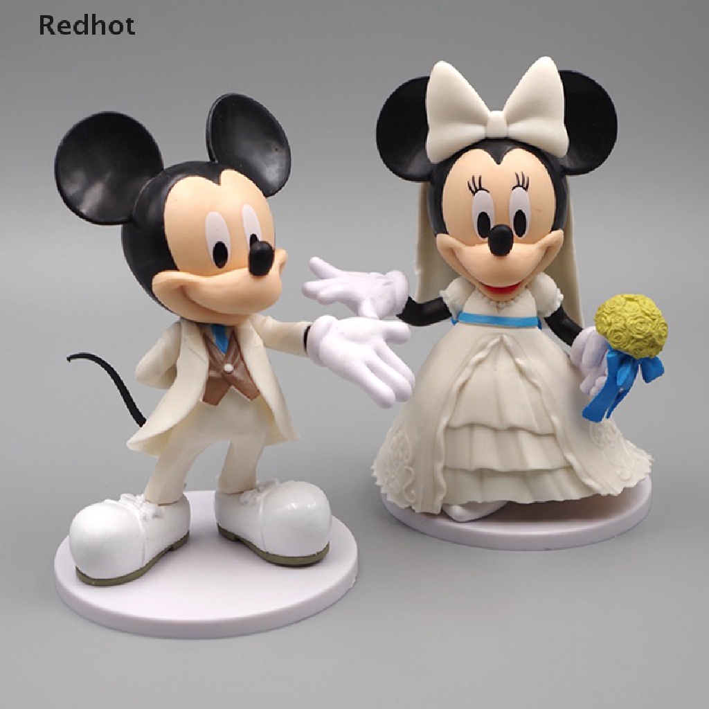 DISNEY Bộ 2 Món Đầm Trắng In Hình Chuột Mickey Minnie Cho Cặp Đôi