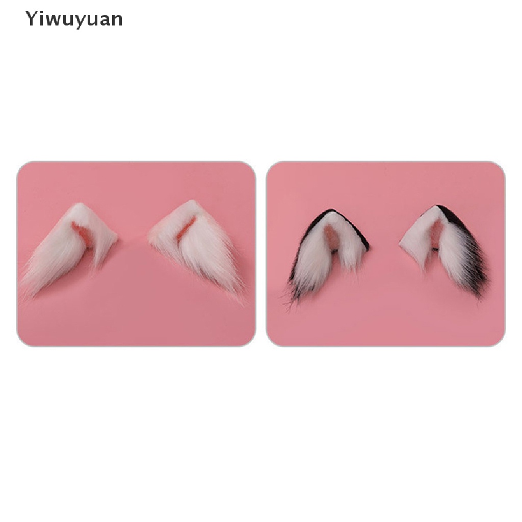 < Yiwuyuan > Kẹp Tóc Tai Mèo Phối Lông Hóa Trang Lolita