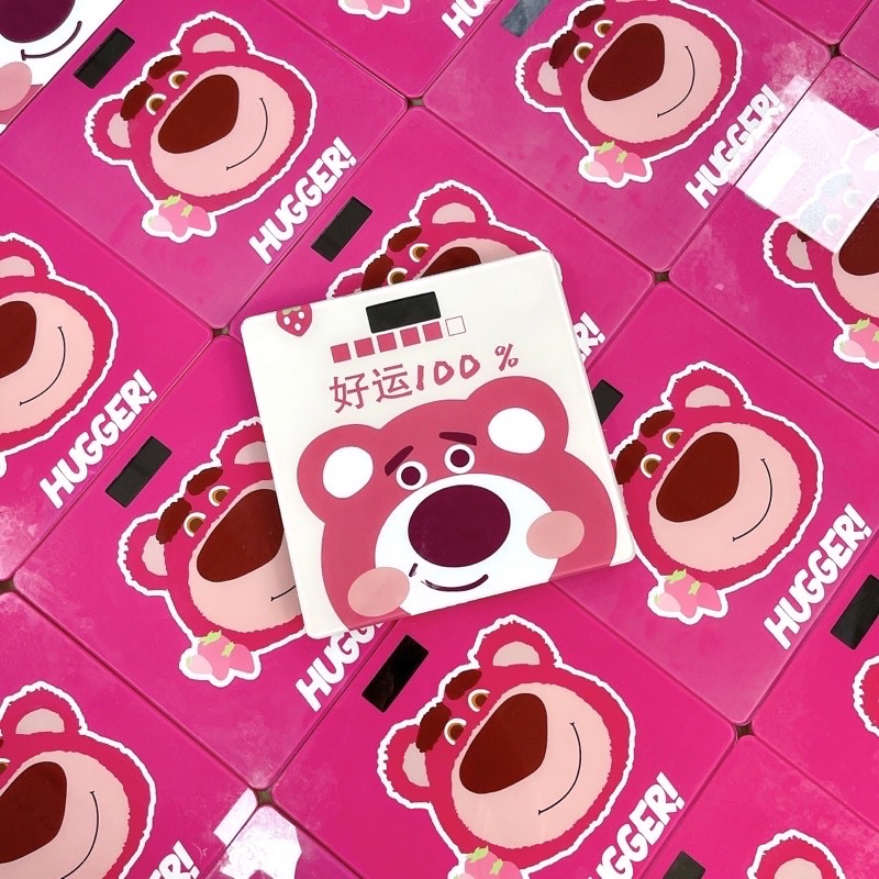 Cân điện tử sức khoẻ hình gấu hồng cute- Cân hình gấu dâu LOSTO theo dõi cân nặng gia đình độ chính xác cao