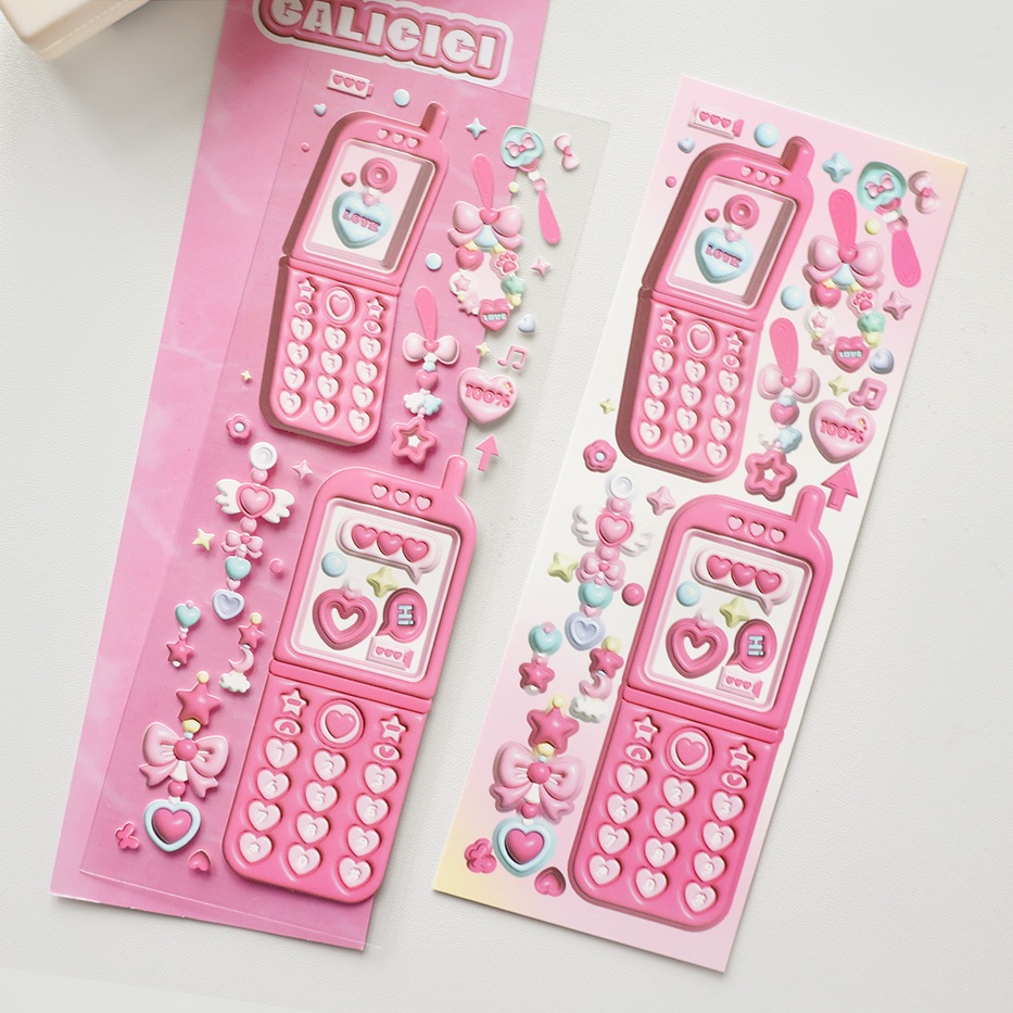 Sticker 3D Dán Trang Trí Điện Thoại Dễ Thương