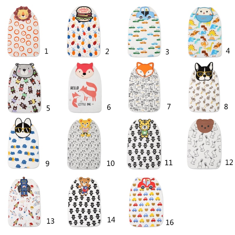 Khăn Cotton Thấm Hút Mồ Hôi In Họa Tiết Thú Hoạt Hình Dễ Thương Cho Bé Sơ Sinh